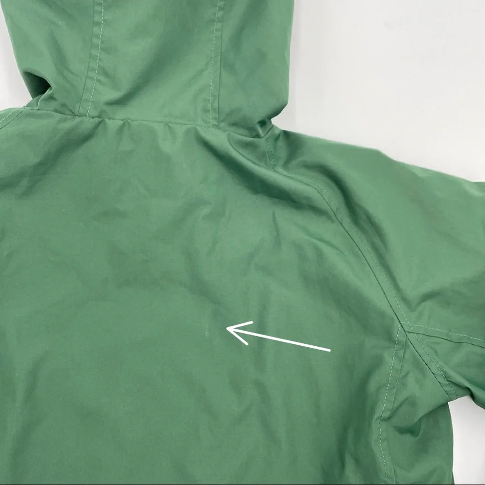 Child's Evergreen Forest‎ Pawprint Raincoat Windbreaker Green Hood Size Small